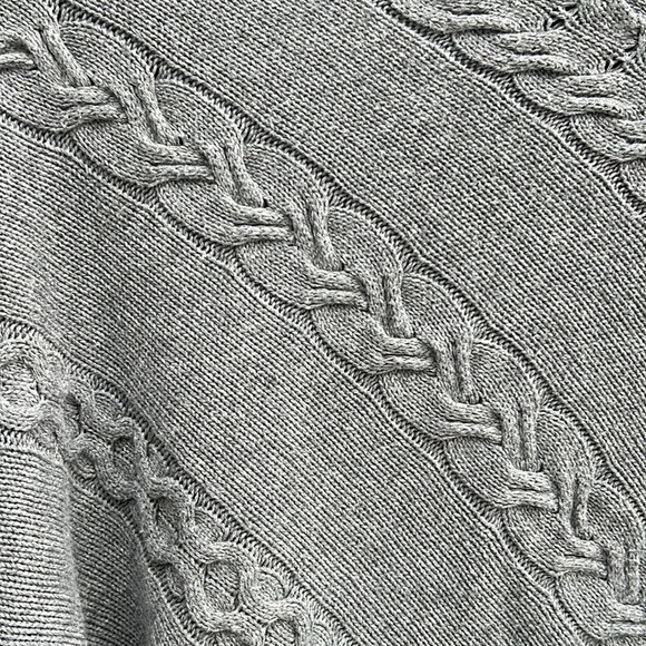 Aventura Grey Cable Knit Samara Silk-Blend Poncho One Size - Picture 9 of 10